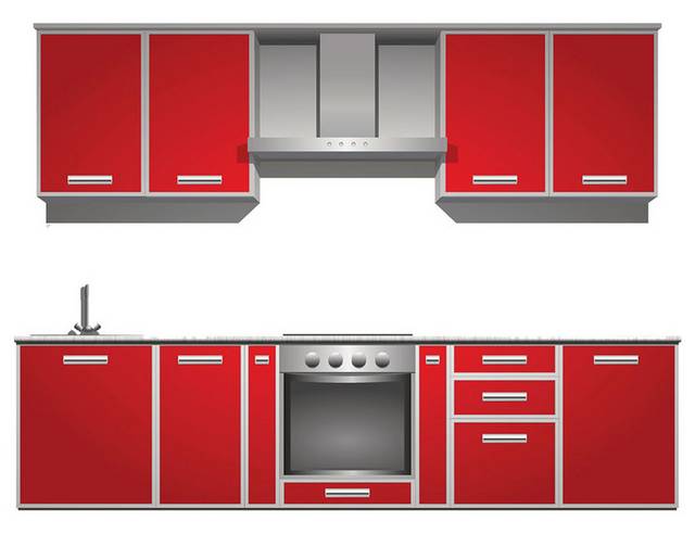 红色手绘橱柜