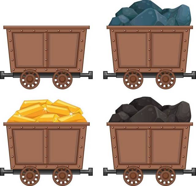 矿车小火车卡通设计素材
