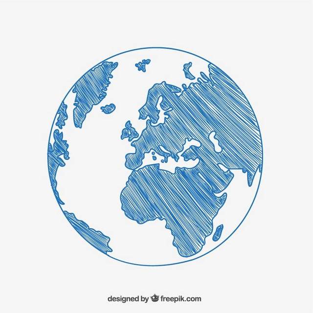 蓝色矢量地球