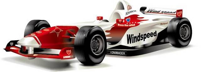 矢量素材手绘F1赛车