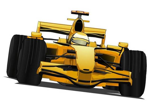 黄色赛车设计元素