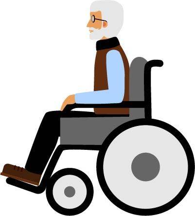 坐轮椅的老人矢量素材