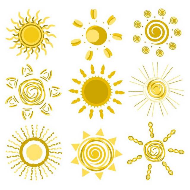 卡通太阳矢量元素