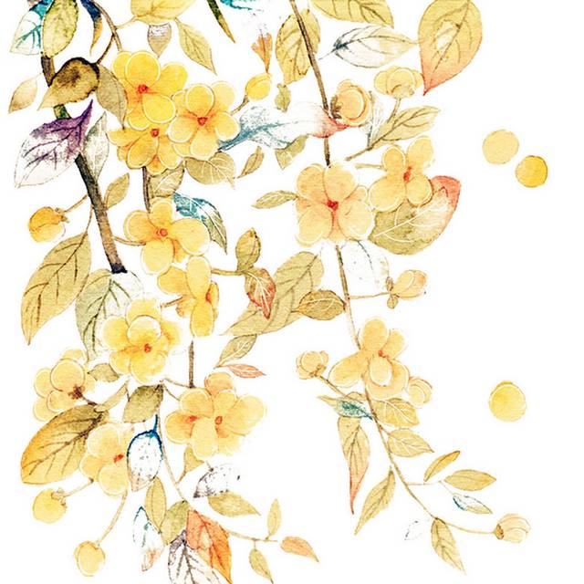 唯美黄色手绘花