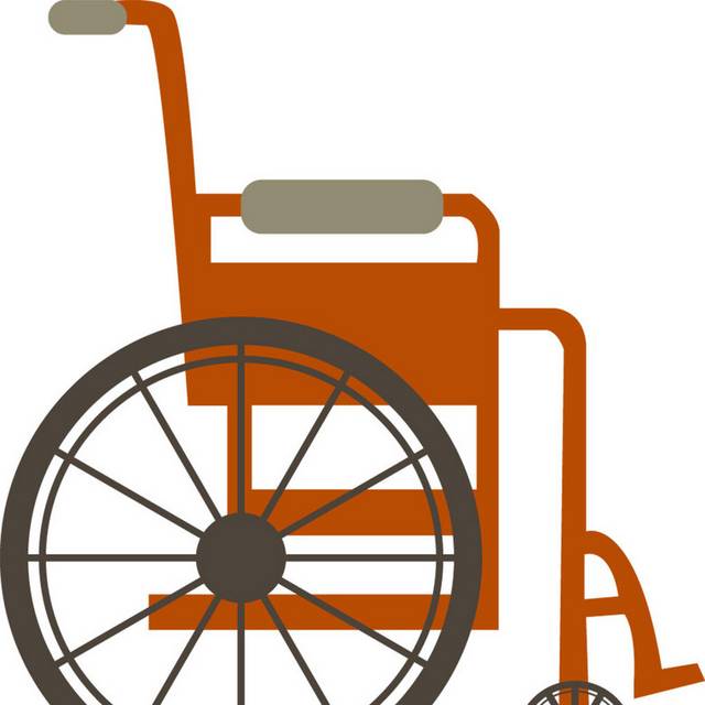 卡通橙色轮椅素材