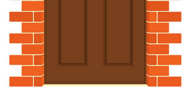手绘棕色的大门
