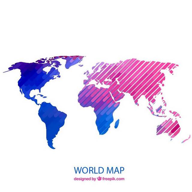 蓝紫色渐变世界地图