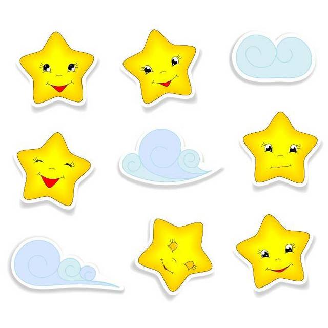 六颗卡通星星
