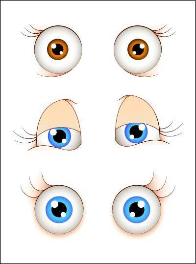 三双卡通眼睛