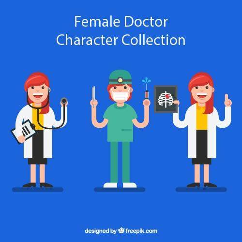 手绘女医生素材