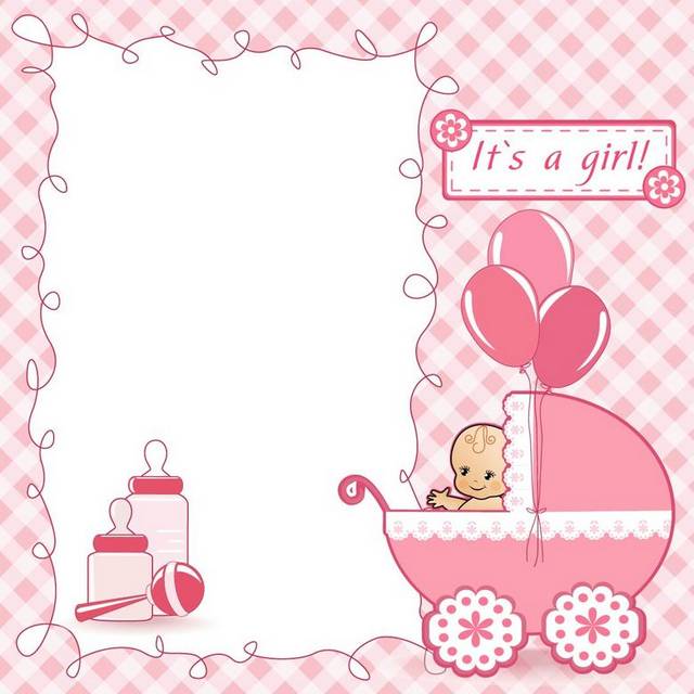 粉色婴儿车里的婴儿