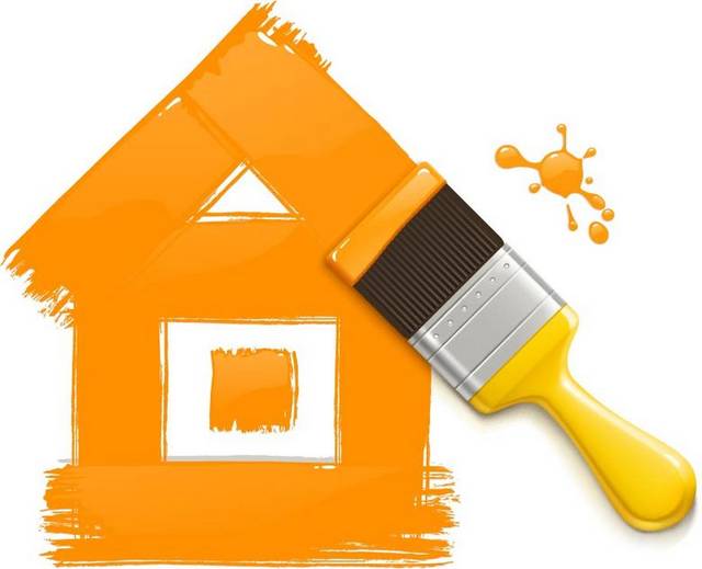 橙色油漆房屋