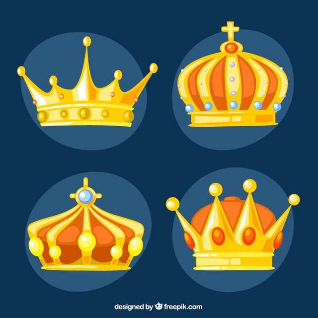 四个卡通皇冠