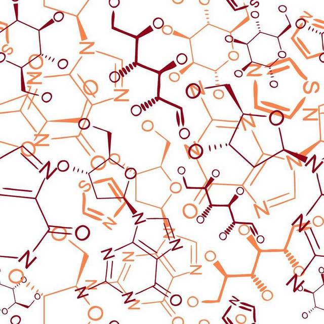 橙色分子图背景