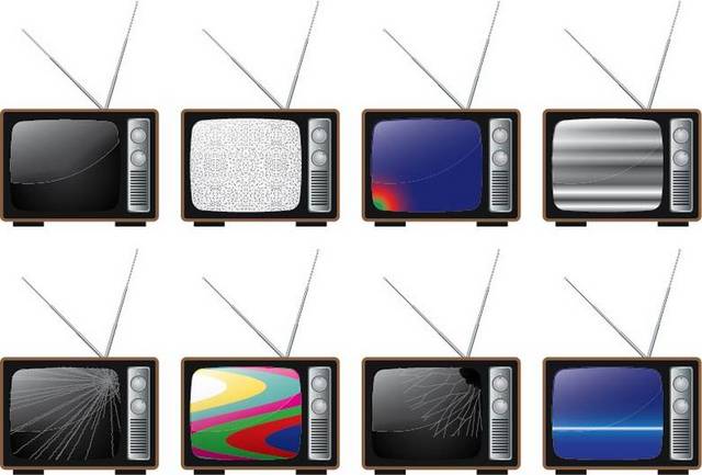 多种老式电视机