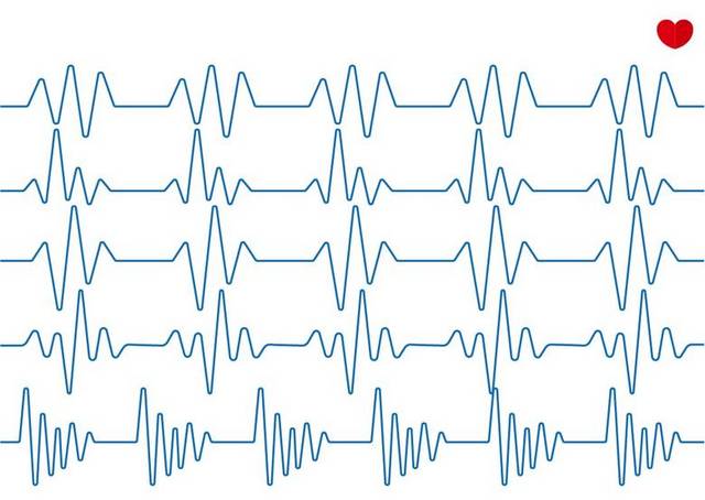 蓝色心电图线条