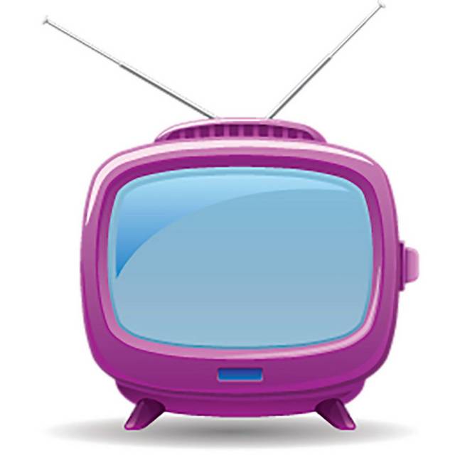 紫色卡通电视机