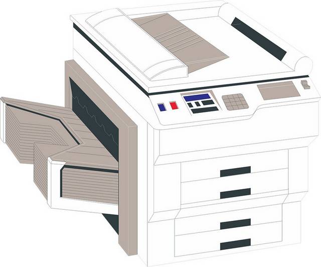 白色打印机设计元素