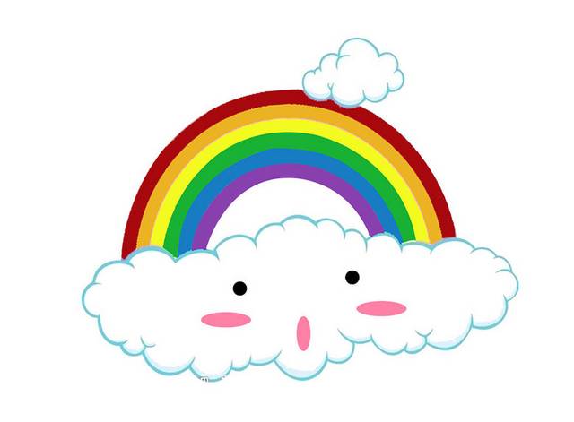 卡通彩虹和云朵