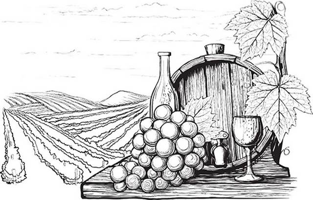 葡萄庄园手绘元素