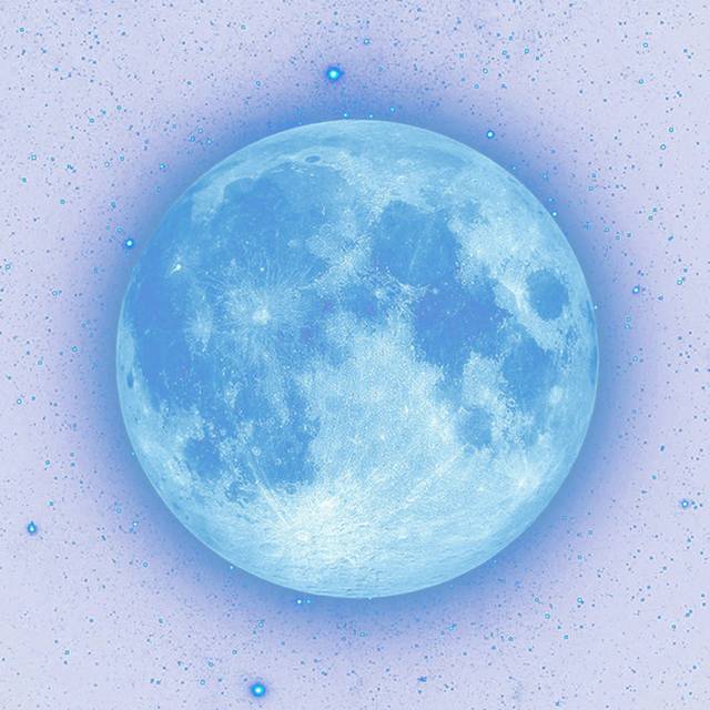 蓝色月亮素材