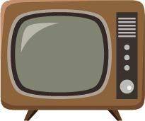 卡通棕色老式电视机