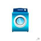 手绘蓝色洗衣机