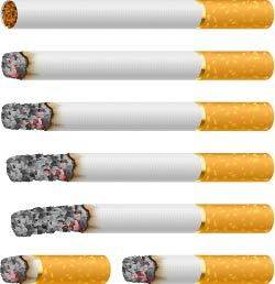 香烟燃烧过程矢量图