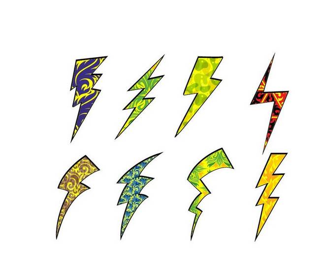八种卡通闪电