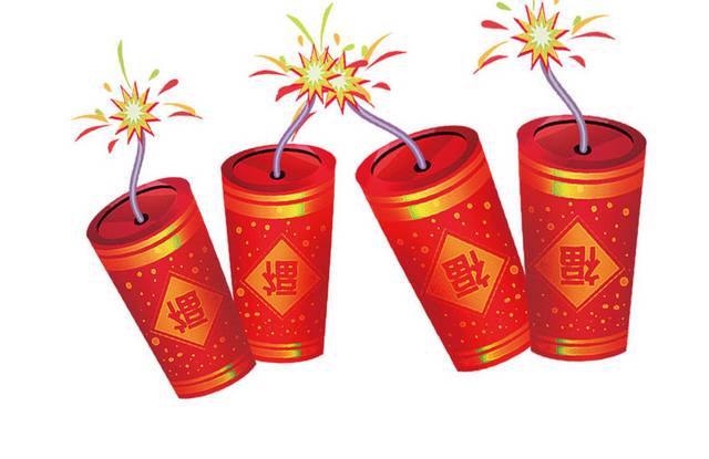卡通红色鞭炮素材