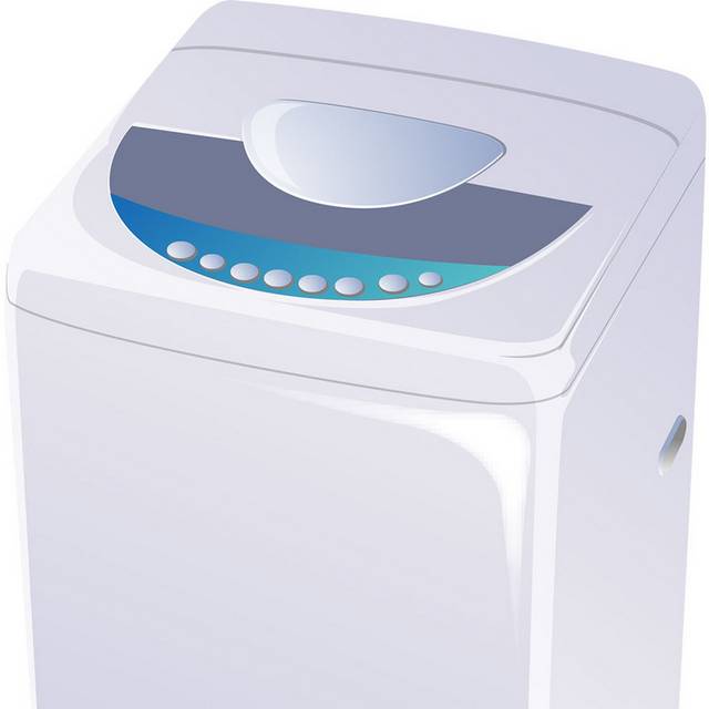 白色偏平化洗衣机素材