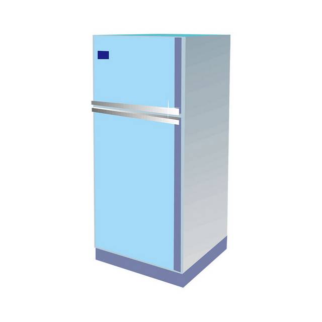 卡通蓝色冰箱