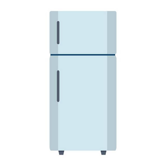 蓝色偏平化冰箱