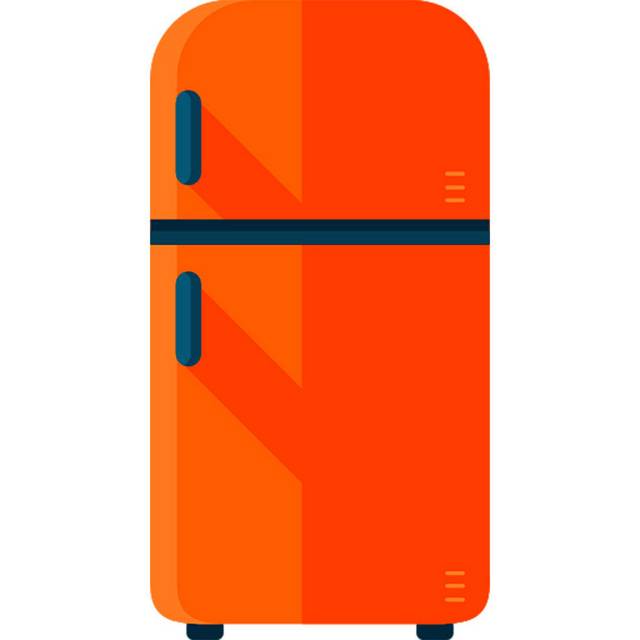 橙色偏平化冰箱