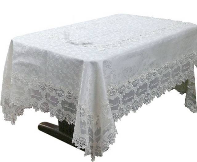 白色蕾丝桌布素材