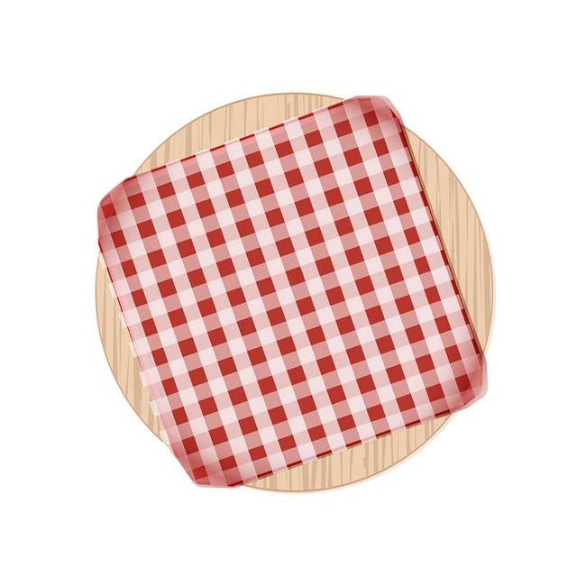 一块红色方格餐布素材