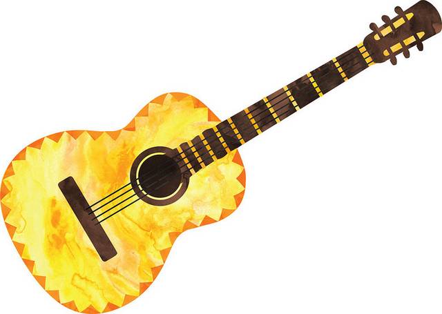 黄色卡通吉他