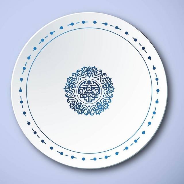 中式青花瓷花纹盘子