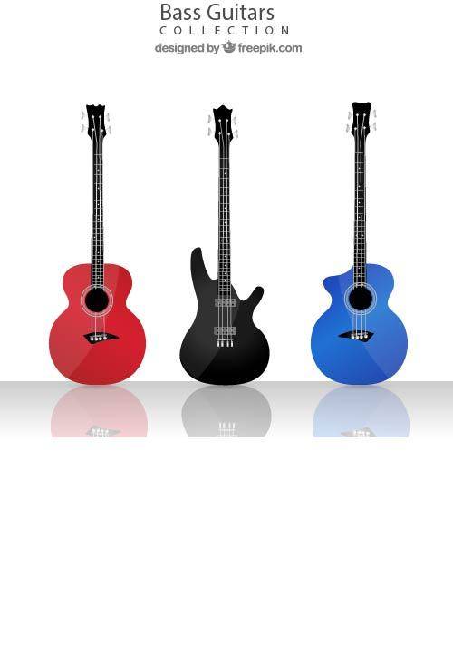 三种颜色矢量吉他