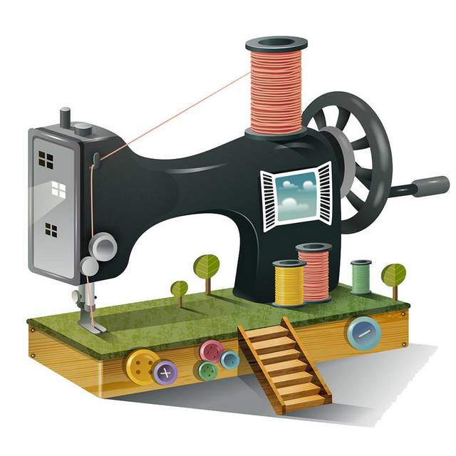 创意缝纫机素材设计
