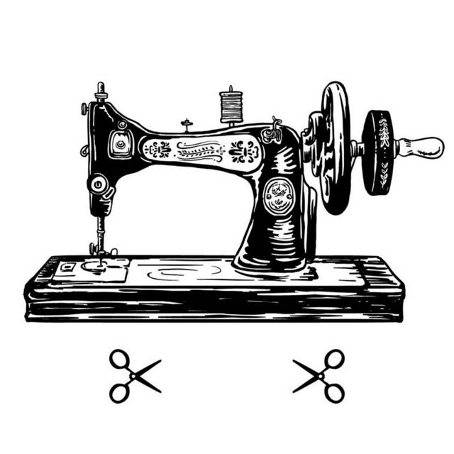老式手绘缝纫机