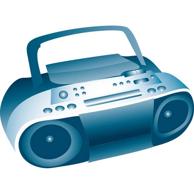 蓝色收音机设计素材