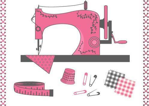 粉色缝纫机素材