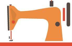 橙色缝纫机设计素材