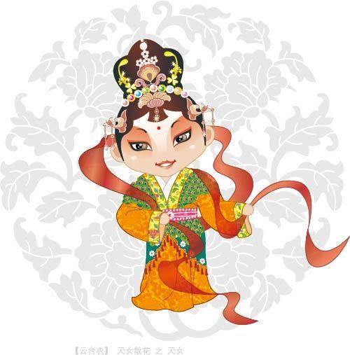京剧人物卡通矢量素材