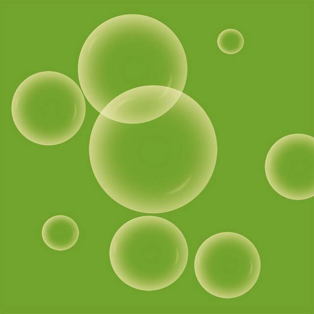 绿色背景中的泡泡