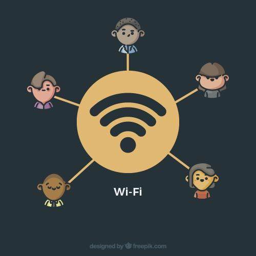 WiFi卡通插画素材