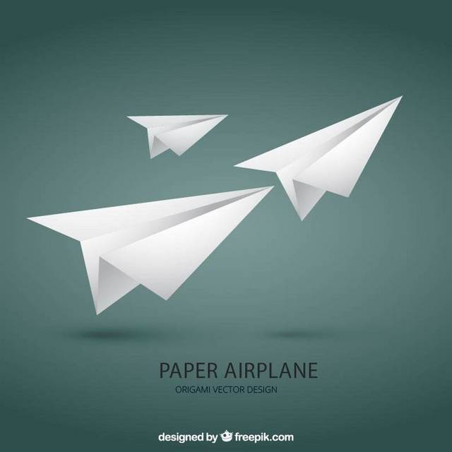 3个白色纸飞机