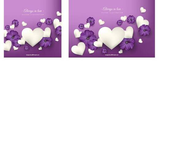 紫色爱心设计背景