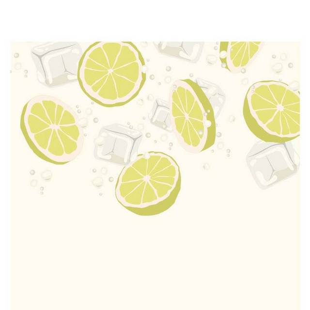 柠檬冰块设计素材